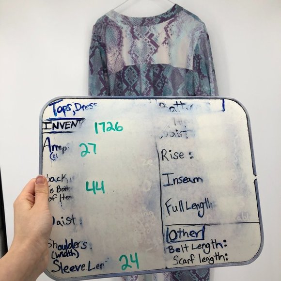 Mynt  1792 snakeskin print 3/4 sleeve shirt dress elastic waist blue purple 2X - Picture 14 of 16